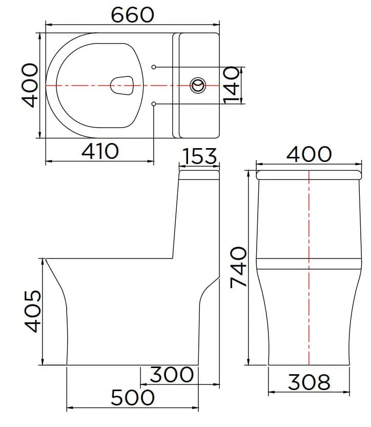 Bản vẽ ky thuật bồn cầu 1 khối Karat ECT-05-101D-11