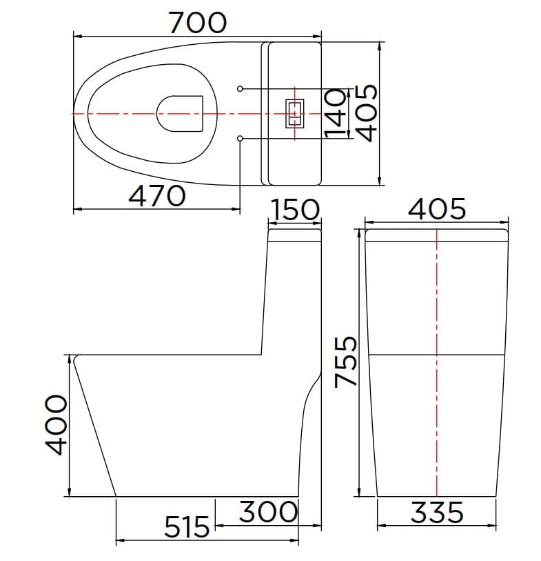 Bản vẽ ky thuật bồn cầu 1 khối Karat ECT-05-121D-11