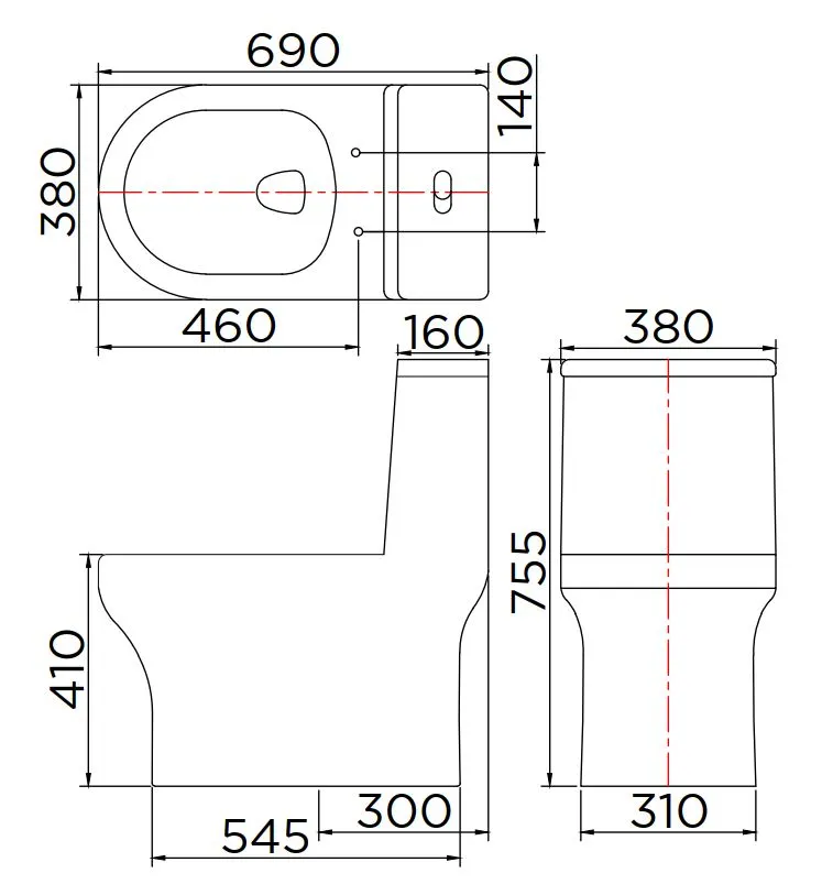 Bản vẽ ky thuật bồn cầu 1 khối Karat ECT-06-101D-11