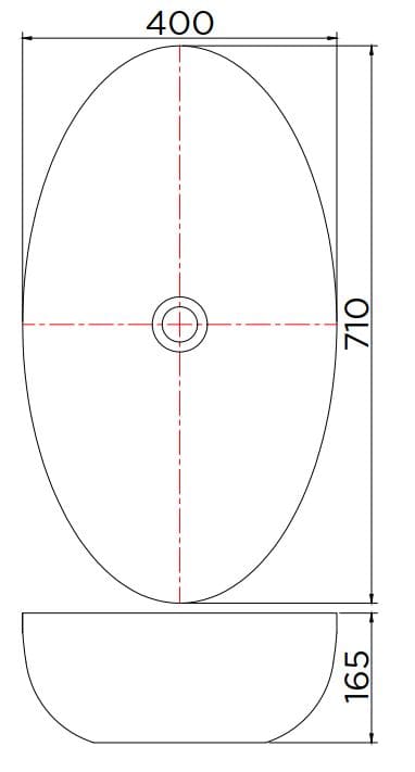 Bản vẽ kỹ thuật chậu rửa lavabo đặt bàn Karat ECW-01-220F-11