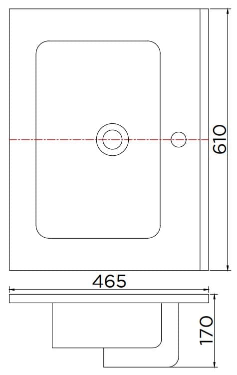 Bản vẽ kỹ thuật chậu rửa lavabo bàn đá Karat ECW-01-311F-11