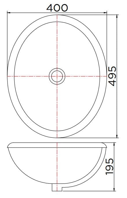 Bản vẽ kỹ thuật chậu rửa lavabo âm bàn đá Karat ECW-04-410F-11
