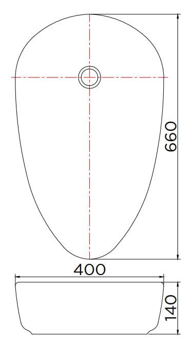 Bản vẽ kỹ thuật chậu rửa lavabo đặt bàn Karat ECW-02-220-11