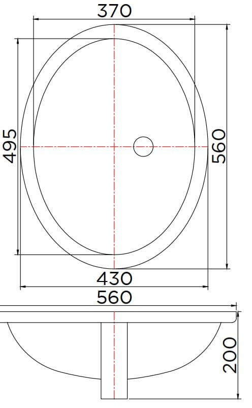 Bản vẽ kỹ thuật chậu rửa lavabo treo tường Karat ECW-01-111-11