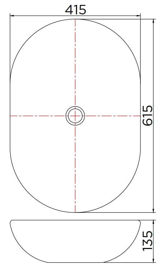 Bản vẽ kỹ thuật chậu rửa lavabo đặt bàn Karat ECW-03-220-11