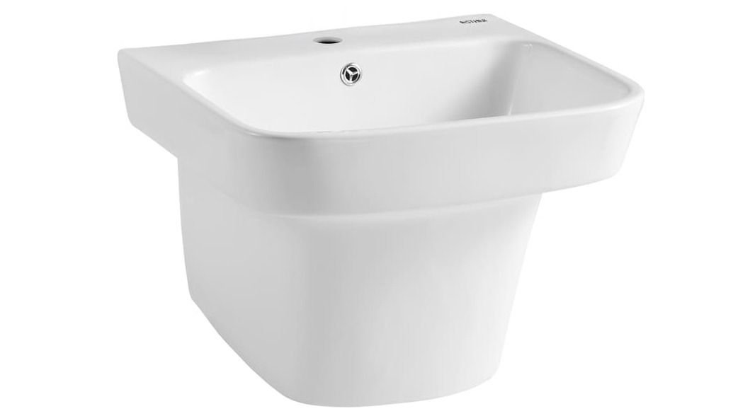 Chậu rửa lavabo treo tường liền chân Karat ECW-01-111F-11