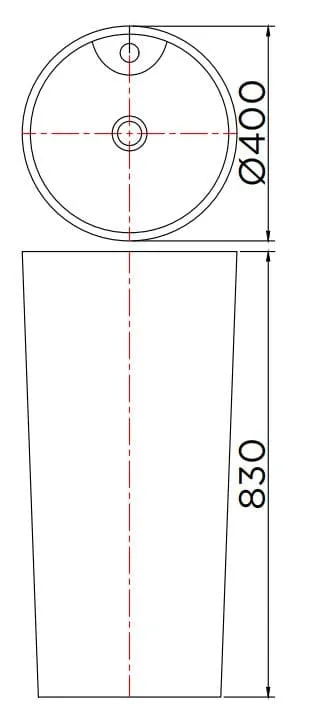 Bản vẽ kỹ thuật chậu rửa lavabo đặt sàn Karat ECW-01-701F-11