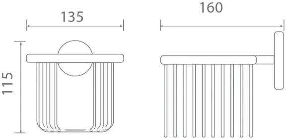 Bản vẽ kỹ thuật giỏ giấy Techbath T1605.01