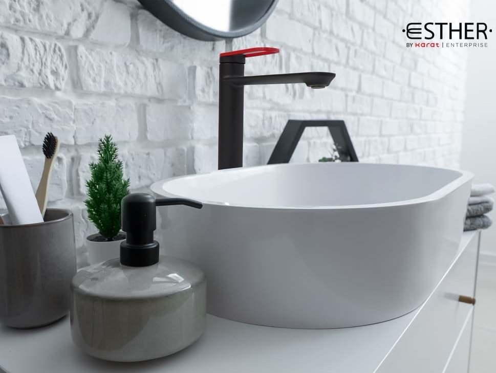 Vòi chậu rửa 1 lỗ nóng lạnh thân cao Karat EF-05-621-55