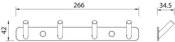 Bản vẽ móc treo quần áo Techbath T1103.02