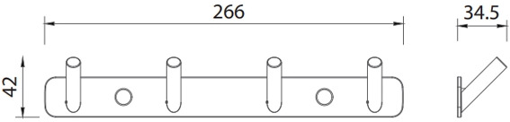 Bản vẽ móc treo quần áo Techbath T1103.03