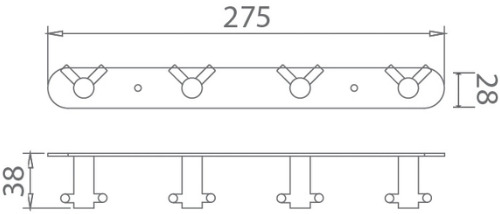Bản vẽ móc treo quần áo Techbath T1203.11