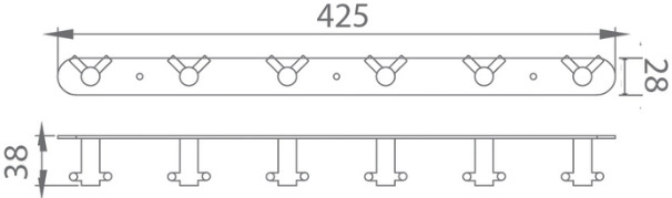 Bản vẽ móc treo quần áo Techbath T1203.12