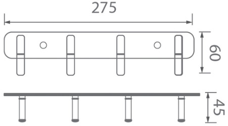 Bản vẽ móc treo quần áo Techbath T1403.01