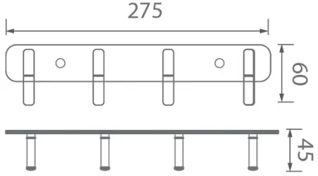 Bản vẽ móc treo quần áo Techbath T1403.01