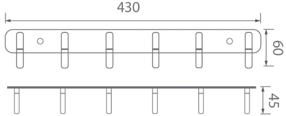 Bản vẽ móc treo quần áo Techbath T1403.02