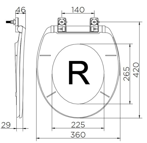 Bản vẽ kỹ thuật nắp êm bồn cầu Karat ECP-01-301-11