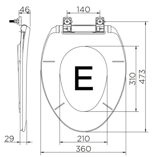 Bản vẽ kỹ thuật nắp êm bồn cầu Karat ECP-02-301-11