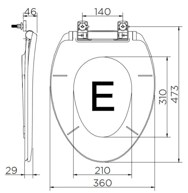 Bản vẽ kỹ thuật nắp êm bồn cầu Karat ECP-02-301-11
