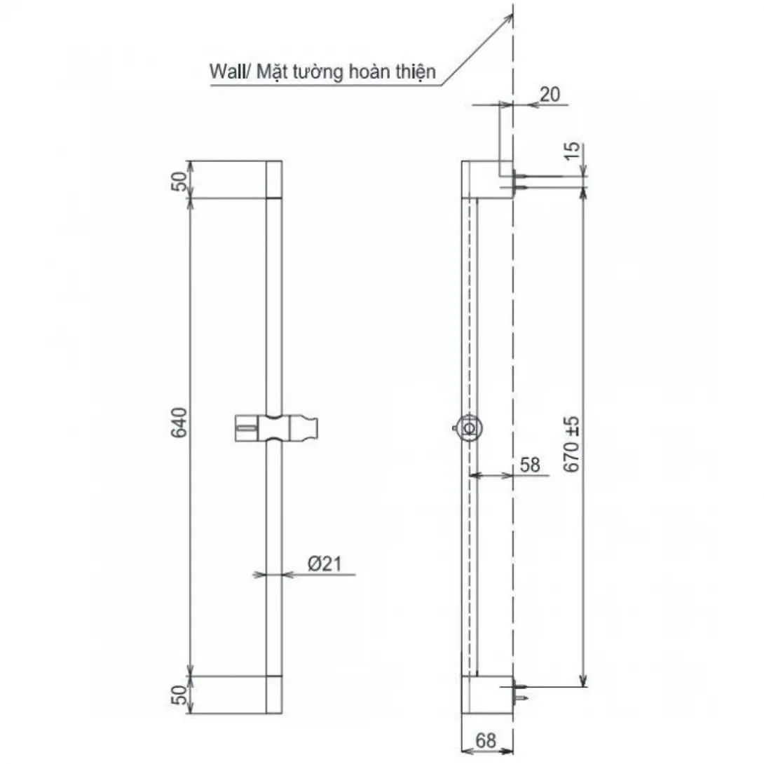 Thanh Trượt Sen Màu Vàng Pháp Mờ TOTO TBW07019A#BFG