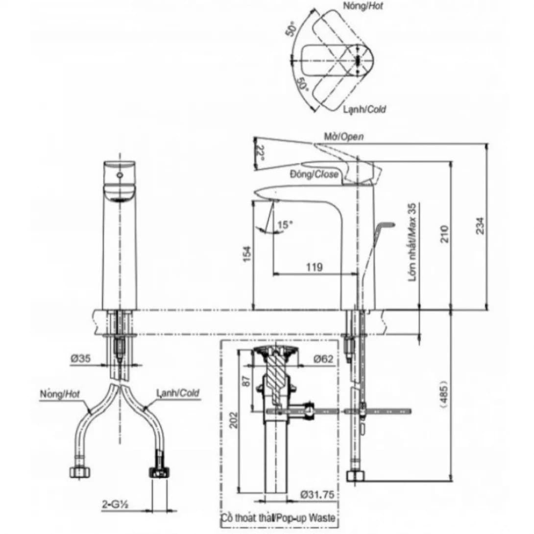 Vòi Lavabo nóng lạnh cổ cao màu hồng TOTO TLG04307B#BRG