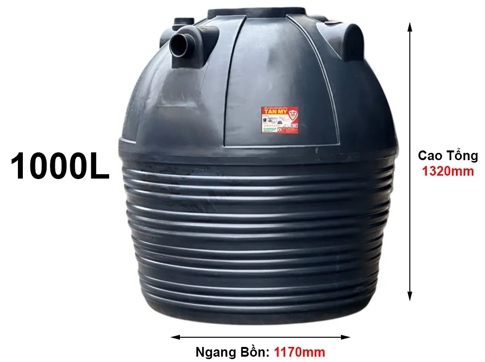 Thông số bể phốt tự hoại Tân Mỹ 1000l đứng