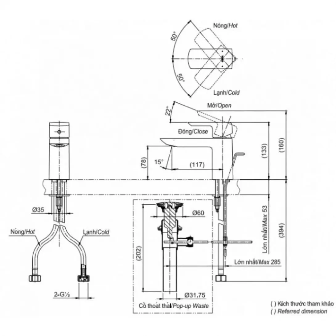Vòi Lavabo nóng lạnh TOTO TLG02301B#BGP