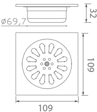 Bản vẽ ga thoát sàn Techbath T2021.08