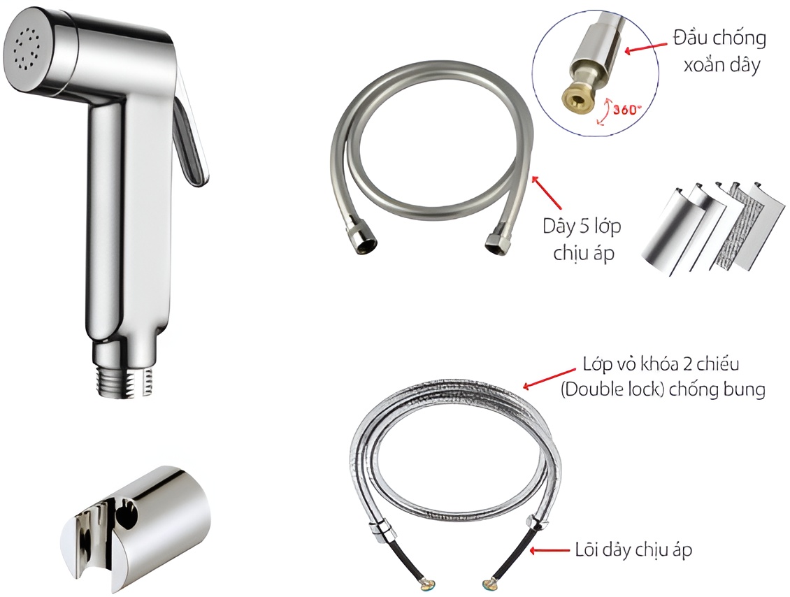 Vòi xịt vệ sinh Techbath T2202.02