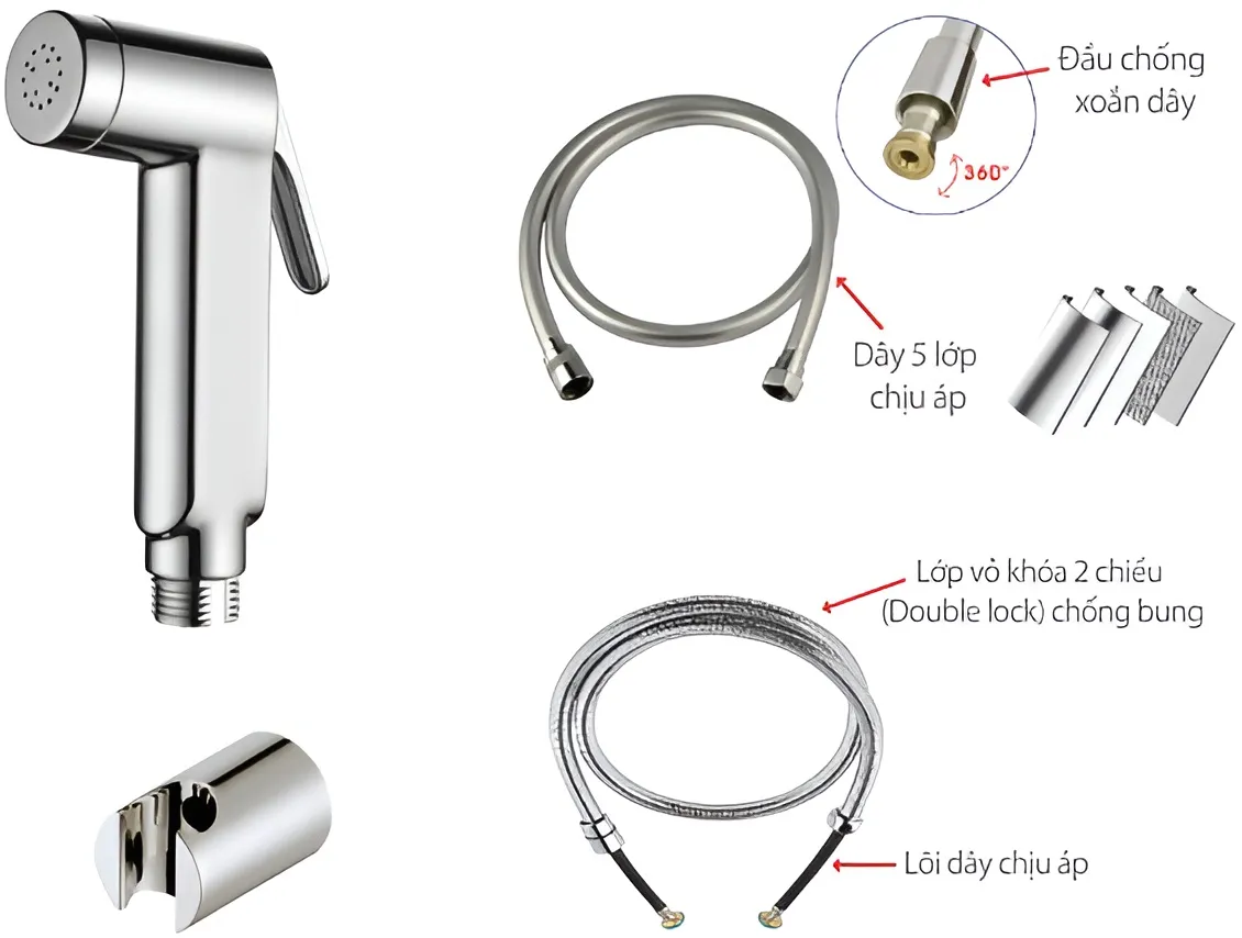 Vòi xịt vệ sinh Techbath T2202.02