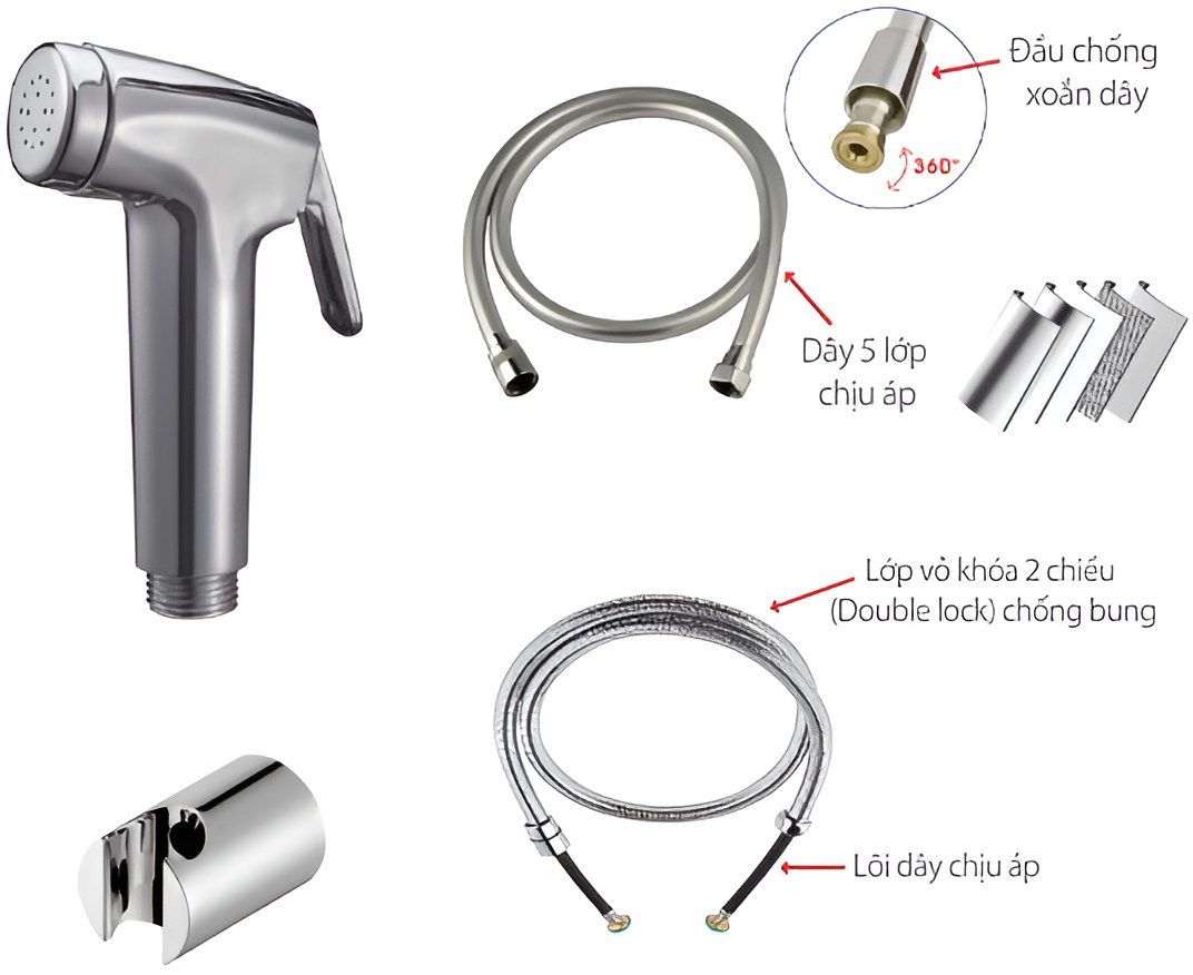 Vòi xịt vệ sinh Techbath T2302.03