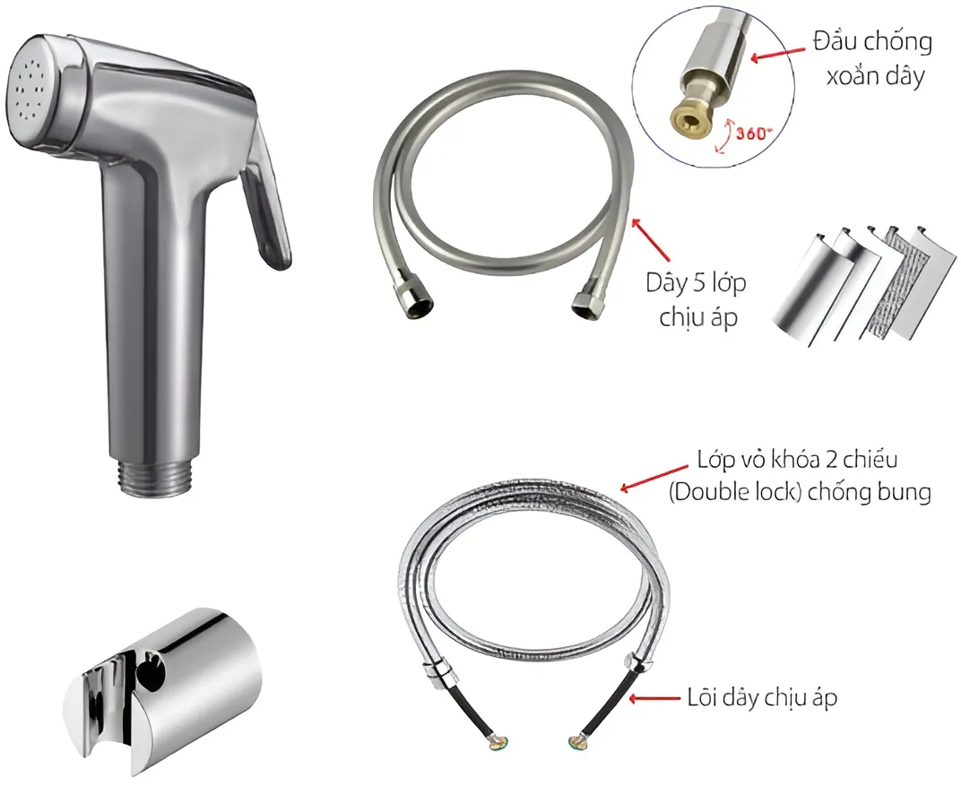 Vòi xịt vệ sinh Techbath T2302.03