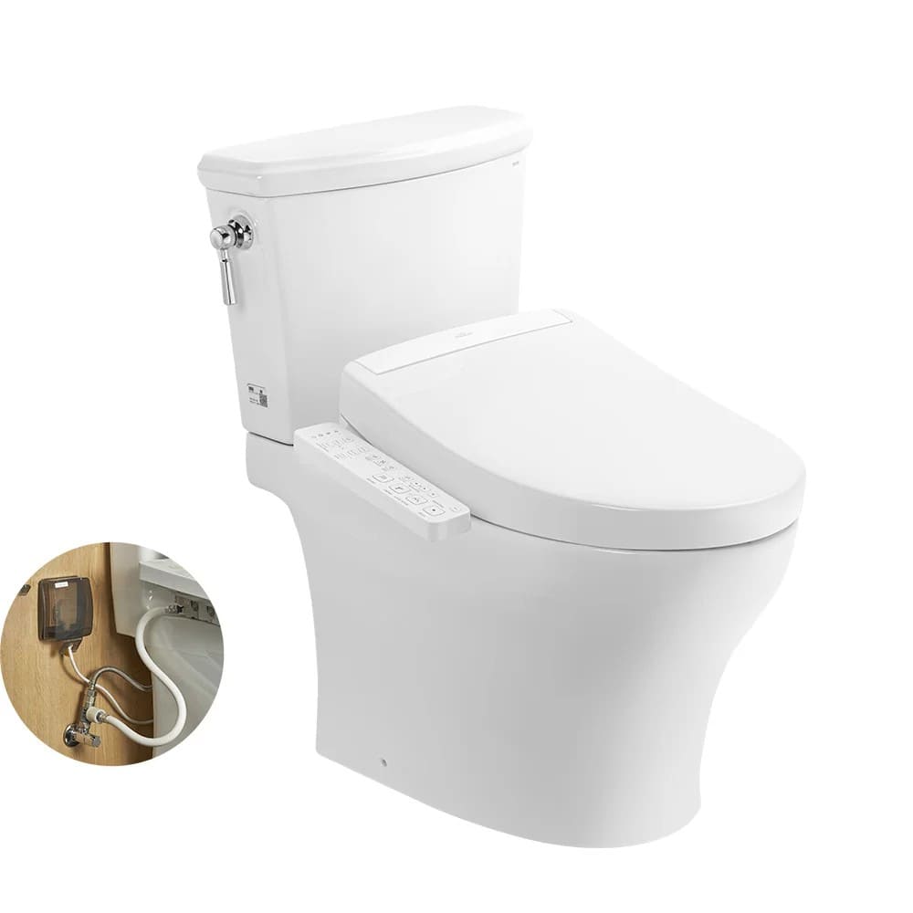Bồn cầu 2 khối TOTO CS986GW24#XW nắp rửa Washlet TCF33461GAA S2