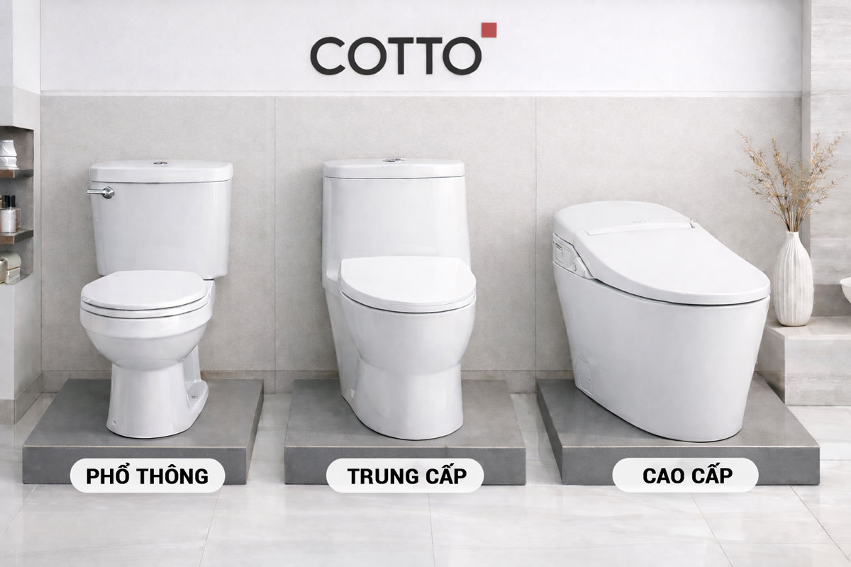 Bồn cầu Cotto theo các phân khúc giá từ phổ thông đến cao cấp
