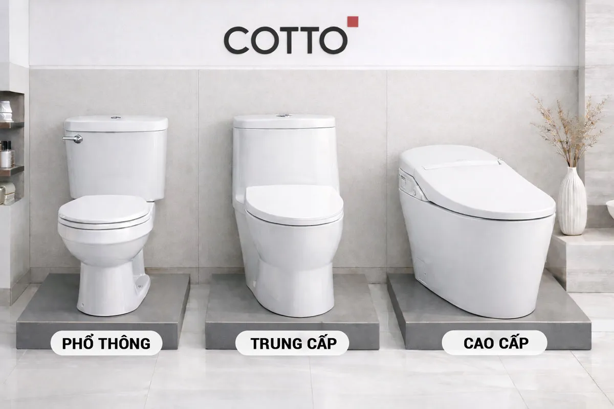 Bồn cầu Cotto theo các phân khúc giá từ phổ thông đến cao cấp