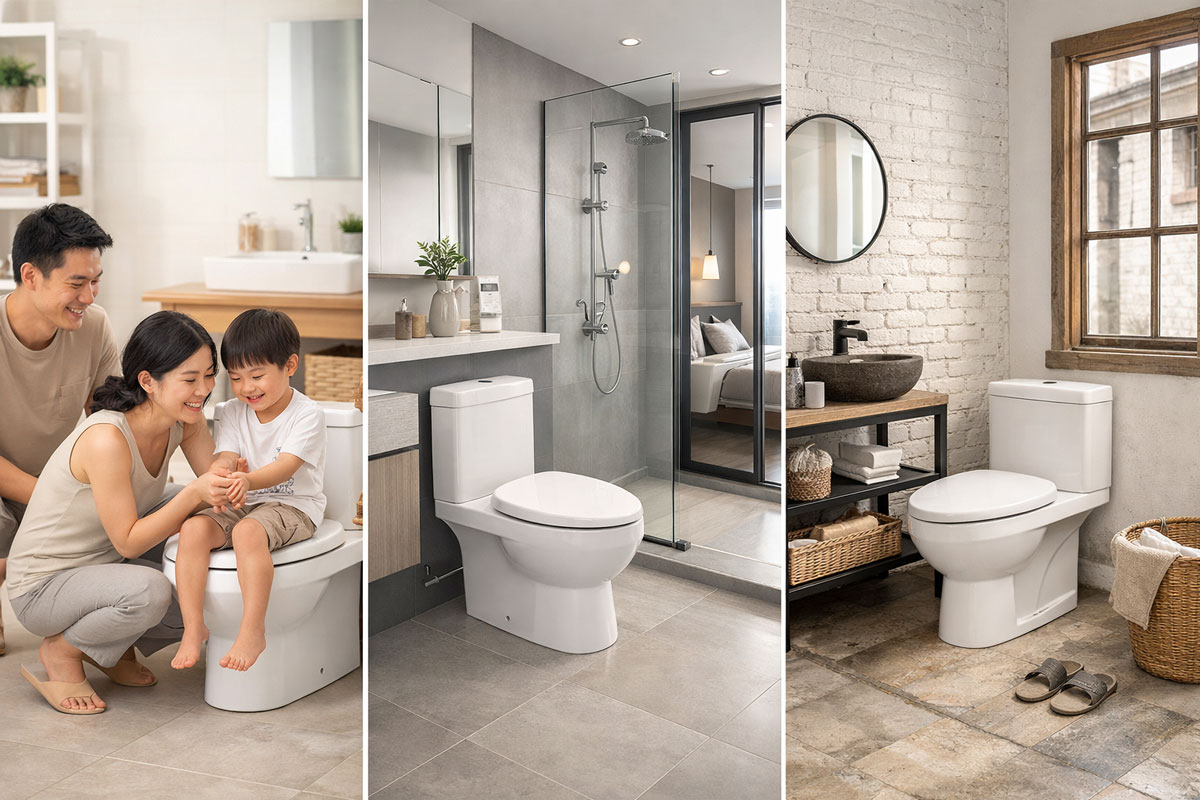 Gợi ý chọn bồn cầu Cotto theo nhu cầu gia đình, căn hộ và công trình cải tạo