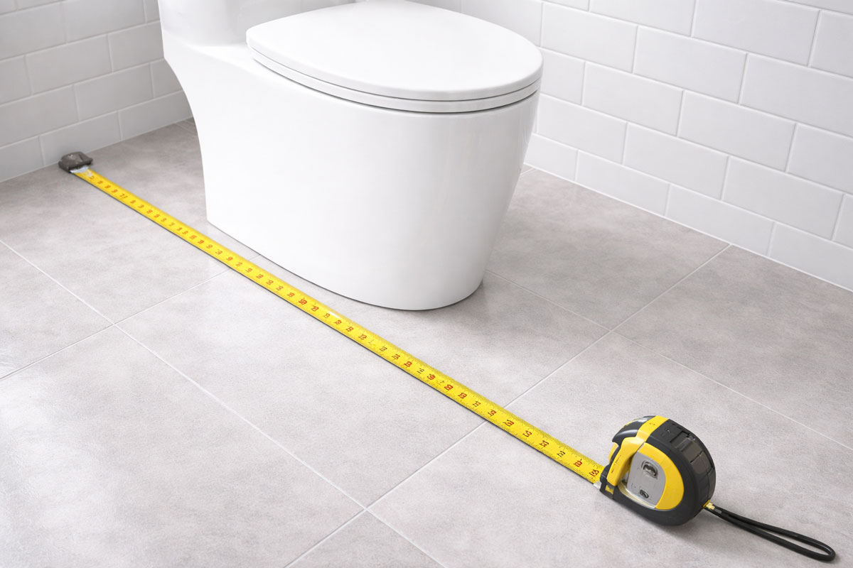 Chọn bồn cầu Dugi phù hợp với diện tích phòng tắm và vị trí đường ống nước