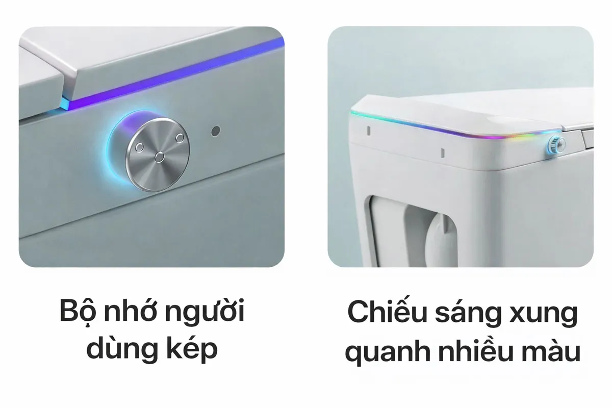 Tính năng sưởi ấm bệ ngồi và bảng điều khiển trực quan trên bồn cầu thông minh Royal Join