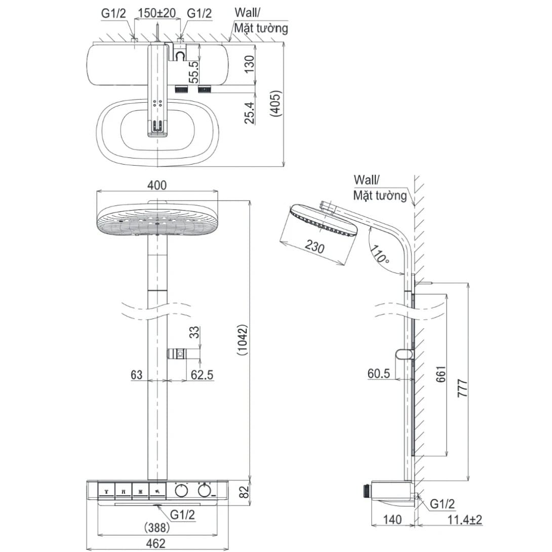 Sen cây nhiệt độ Dòng G 4 Phím TOTO TBW14WC0A