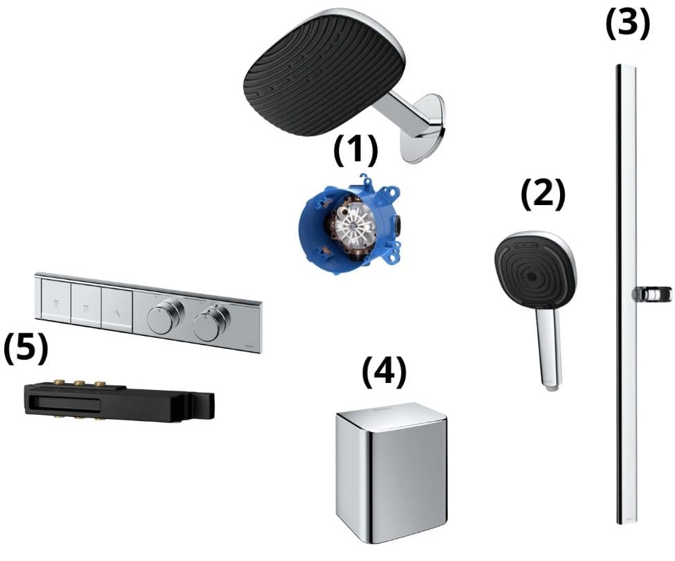 Set sen tắm âm tường 3 đường nước nhiệt độ G Series TOTO TBW15CB0A