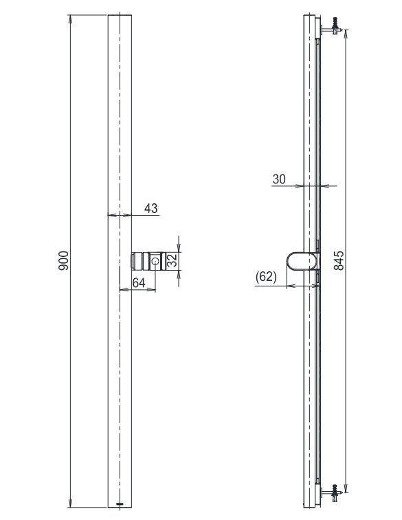 Thanh Trượt Sen Tắm TOTO TBW160V0A 900mm Dòng G