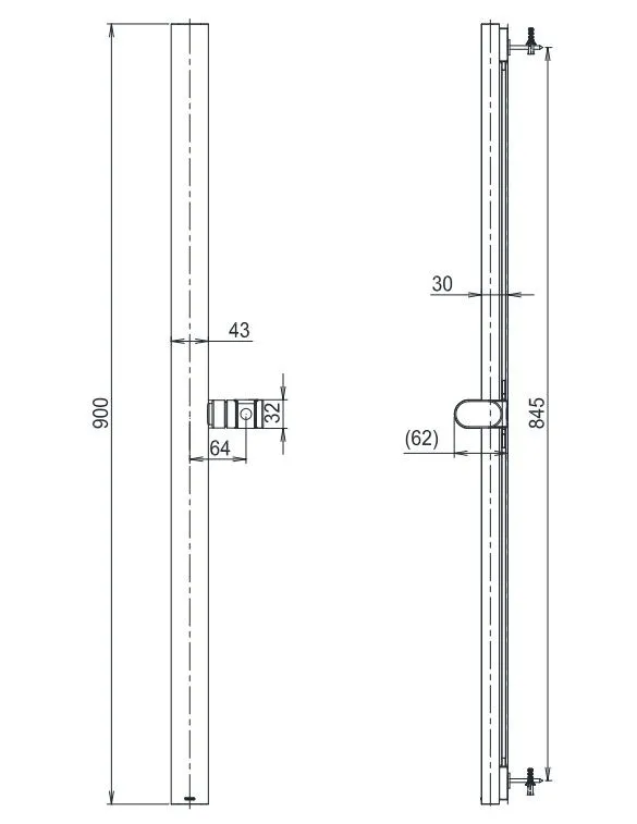 Thanh Trượt Sen Tắm TOTO TBW160V0A 900mm Dòng G