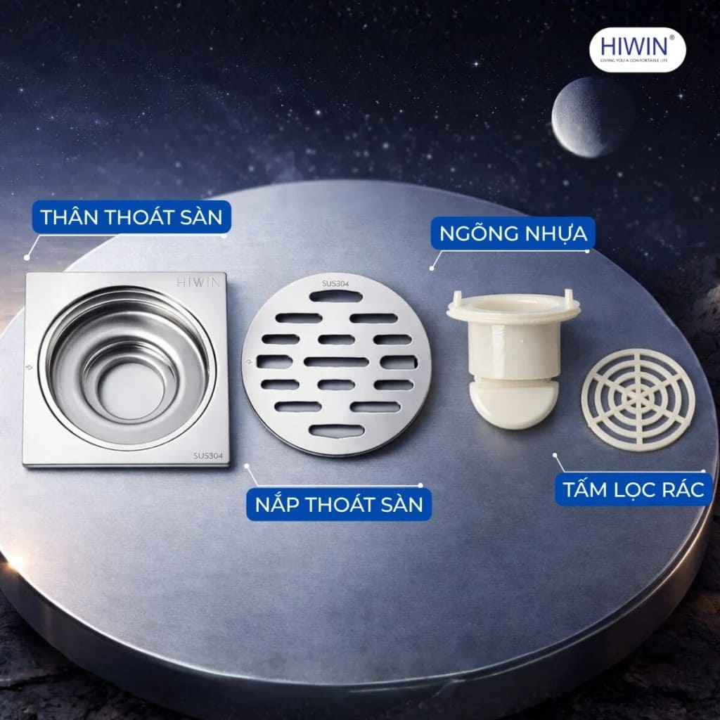 Ga thoát sàn inox Hiwin FD-4200