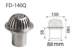 Cầu chắn rác dạng nan dẹt cho ống 140 Hiwin FD-140Q