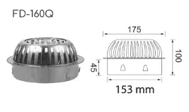 Cầu chắn rác dạng nan dẹt cho ống 160 Hiwin FD-160Q