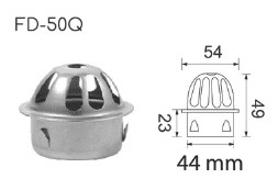 Cầu chắn rác dạng nan dẹt cho ống 50 Hiwin FD-50Q
