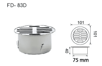 Phễu chắn rác dạng phẳng cho ống D83 Hiwin FD-83D