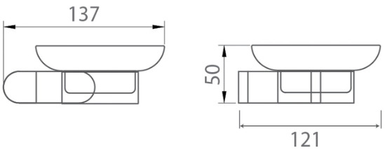 Bản vẽ giá xà phòng Techbath T1204.09