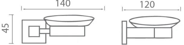 Bản vẽ giá xà phòng Techbath T1404.01