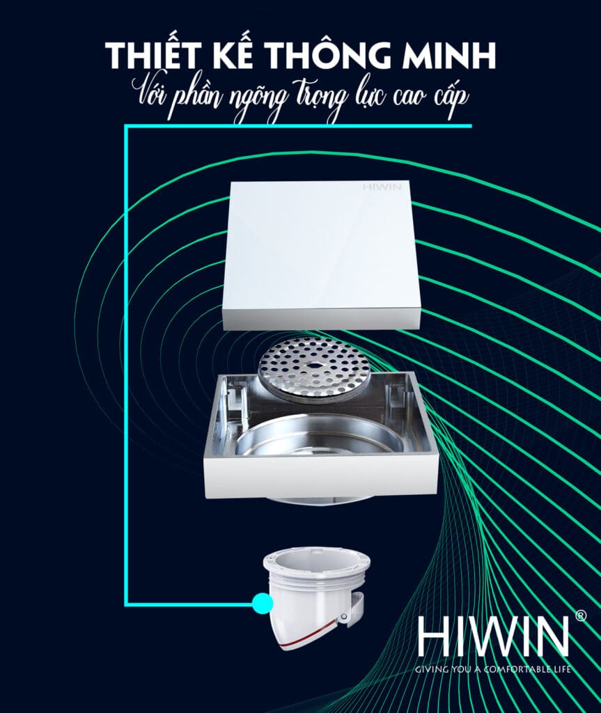 Ga thoát sàn lát gạch Hiwin FD-1902A